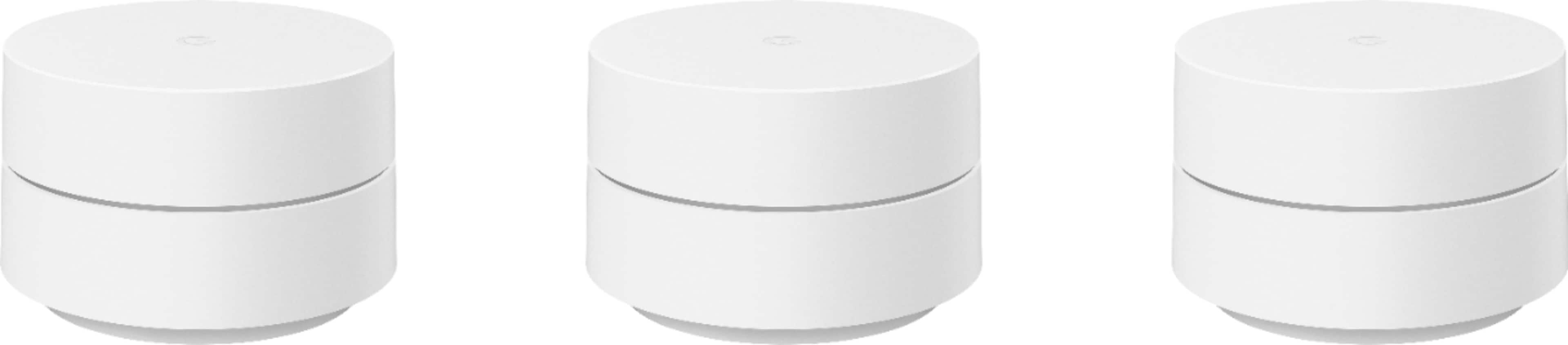 Front. Google - Geek Squad Certified Refurbished Nest AC1200 Dual-Band Mesh Wi-Fi Router (3-Pack) - White.