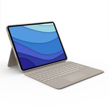 Logitech - Combo Touch Keyboard Folio for Apple iPad Pro 12.9" (5th & 6th Gen) with Detachable Backlit Keyboard - Sand