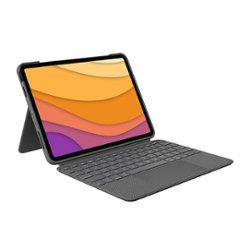 Logitech - Combo Touch Keyboard Folio for Apple iPad Air 10.9" (5th & 4th Gen) with Detachable Backlit Keyboard - Oxford Gray - Front_Zoom