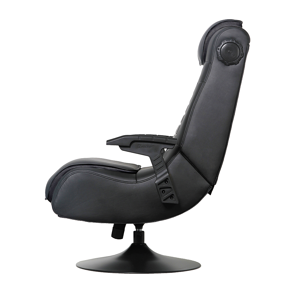 Left View: X Rocker - Pro Series+ 2.1 Duel Pedestal Gaming Chair - Black