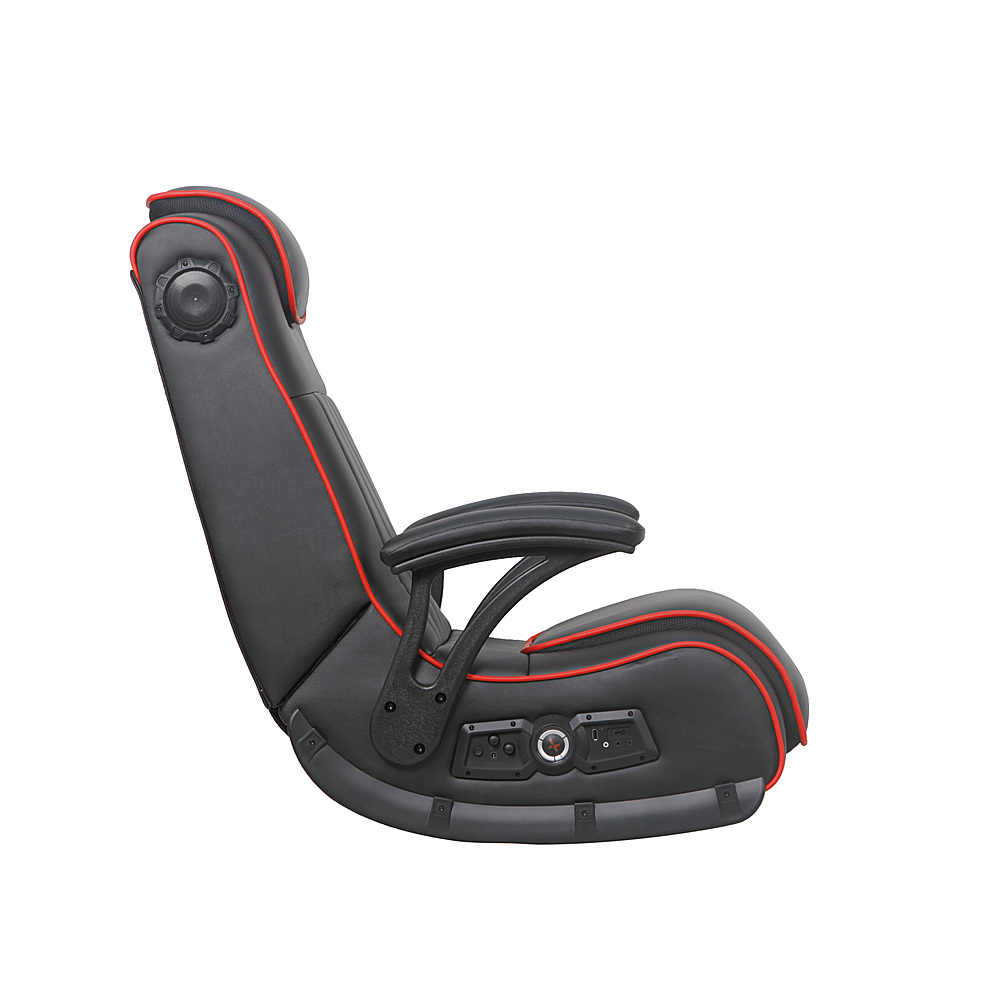Left View: X Rocker - Pro Series H4 2.1 Dual Red/Black - Black and Red