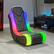 Alt View 12. X Rocker - Chimera RGB 2.0 Bluetooth Floor Rocker Gaming Chair - Black/White w/SMD.