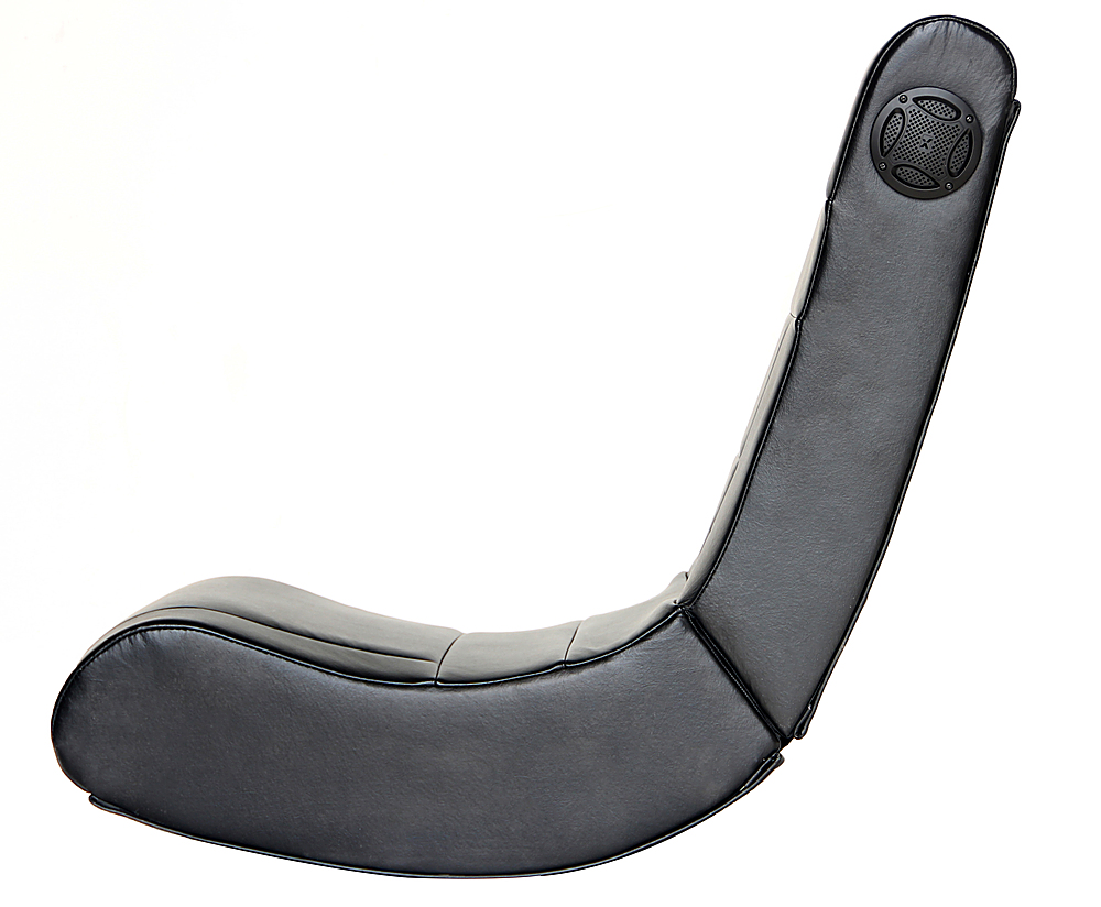 Left View: X Rocker - Spade 2.1 Bluetooth Floor Rocker Gaming Chair - Black