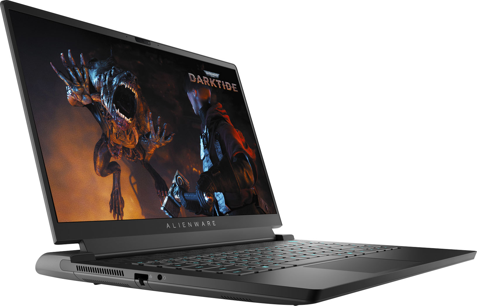 Angle View: Alienware - m15 R5 - 15.6" QHD Gaming Laptop - AMD Ryzen R7 5800H - 16GB Memory - NVIDIA GeForce RTX 3070 - 512GB SSD - Black