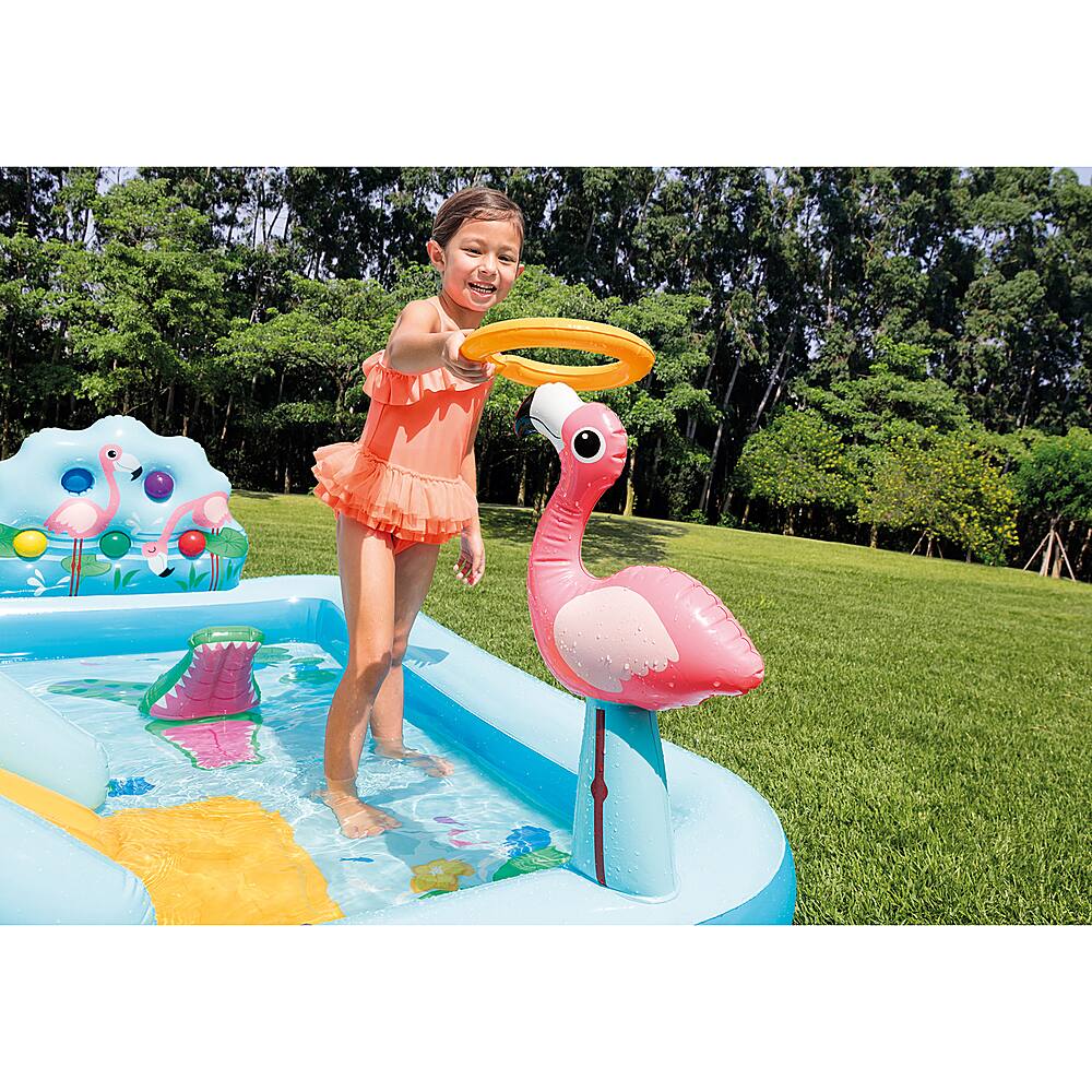 Alt View 13. Intex - 96" x 78" x 28" Inflatable Jungle Adventure Play Center Spray Kiddie Pool - Multi.
