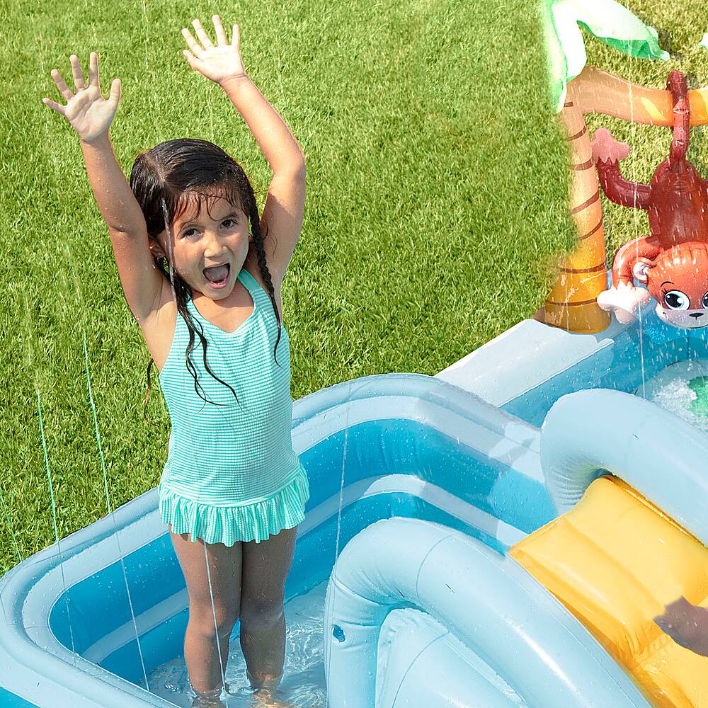 Alt View 15. Intex - 96" x 78" x 28" Inflatable Jungle Adventure Play Center Spray Kiddie Pool - Multi.