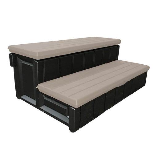 Confer - 36 Inch Resin Spa/Hot Tub Storage Compartment Steps, Portabello - Multi