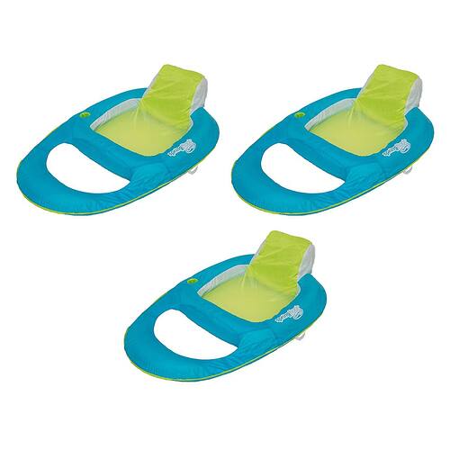 Swim Ways - SwimWays Spring Float Inflatable Recliner Pool Lounger, Aqua & Lime (3 Pack)