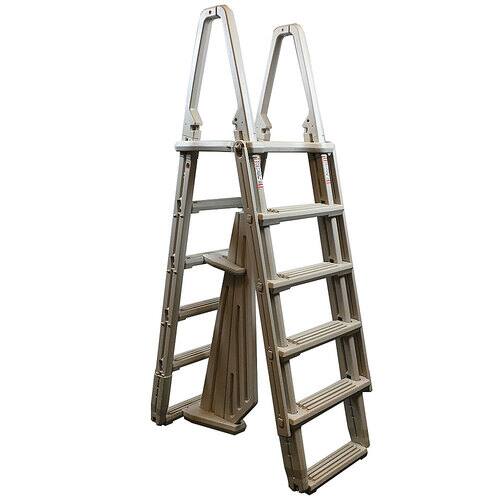 Confer - Evolution A-Frame 48 to 54 Inch Above Ground Swimming Pool Ladder - Gray