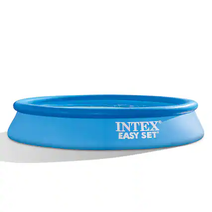 Front. Intex - 10 X 24 Inch Easy Set Inflatable Circular Swimming Pool - Blue.