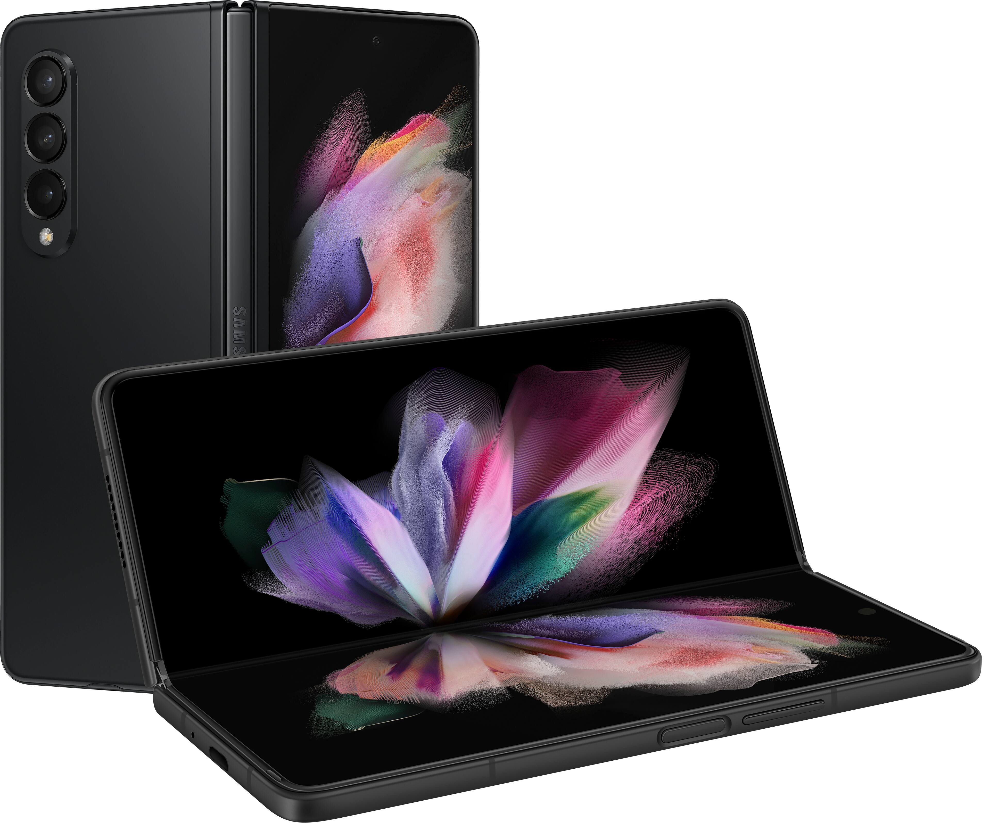 Front. Samsung - Galaxy Z Fold3 5G 512GB - Phantom Black.
