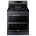 Samsung - 6.0 cu. ft. Smart Freestanding Gas Range with Flex Duo & Air Fry - Black Stainless Steel