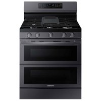 Samsung - 6.0 cu. ft. Smart Freestanding Gas Range with Flex Duo & Air Fry - Black Stainless Steel - Front_Zoom