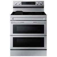 Samsung - 6.3 cu. ft. Smart Freestanding Electric Range with Flex Duo, No-Preheat Air Fry & Griddle - Stainless Steel - Front_Zoom