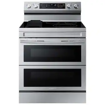 Samsung - 30 in. Wide 5 Elements 6.3 cu. ft. Smart Freestanding Electric Range with Flex Duo, No-Preheat Air Fry & Griddle - Stainless Steel