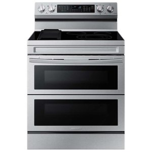 Samsung - 6.3 cu. ft. Smart Freestanding Electric Range with Flex Duo, No-Preheat Air Fry & Griddle - Stainless Steel