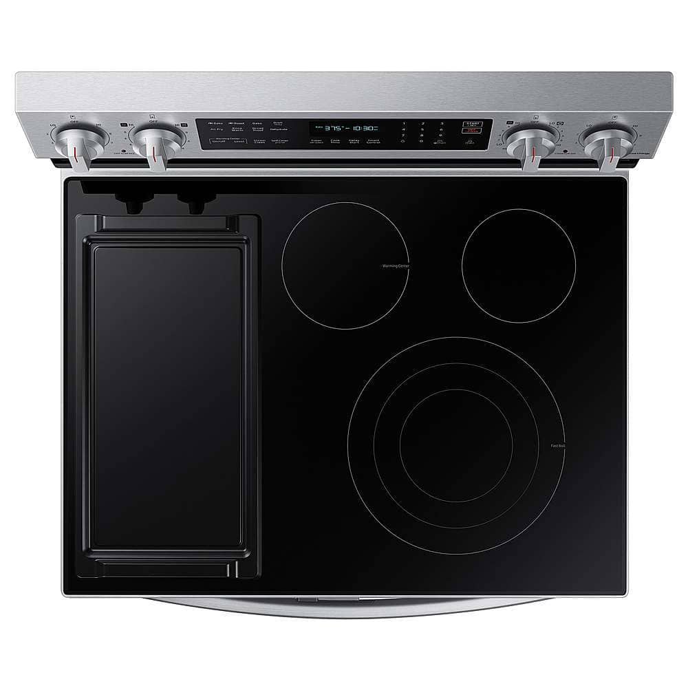 Alt View 12. Samsung - 6.3 cu. ft. Smart Freestanding Electric Range with Flex Duo, No-Preheat Air Fry & Griddle - Stainless Steel.