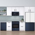 Alt View Zoom 12. Samsung - BESPOKE 6.3 cu. ft. Front Control Slide-In Electric Convection Range with Air Fry & Wi-Fi, Fingerprint Resistant - Navy Steel.