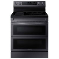 Samsung - 6.3 cu. ft. Smart Freestanding Electric Range with Flex Duo™, No-Preheat Air Fry & Griddle - Black stainless steel - Front_Zoom