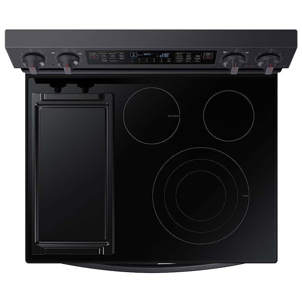 Alt View 12. Samsung - 6.3 cu. ft. Smart Freestanding Electric Range with Flex Duo, No-Preheat Air Fry & Griddle - Black Stainless Steel.