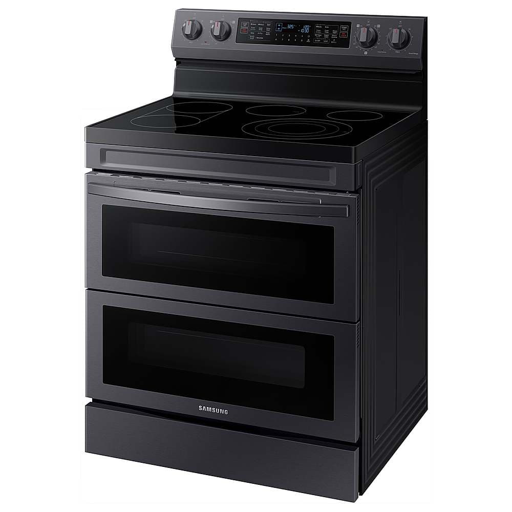 Alt View 17. Samsung - 6.3 cu. ft. Smart Freestanding Electric Range with Flex Duo, No-Preheat Air Fry & Griddle - Black Stainless Steel.
