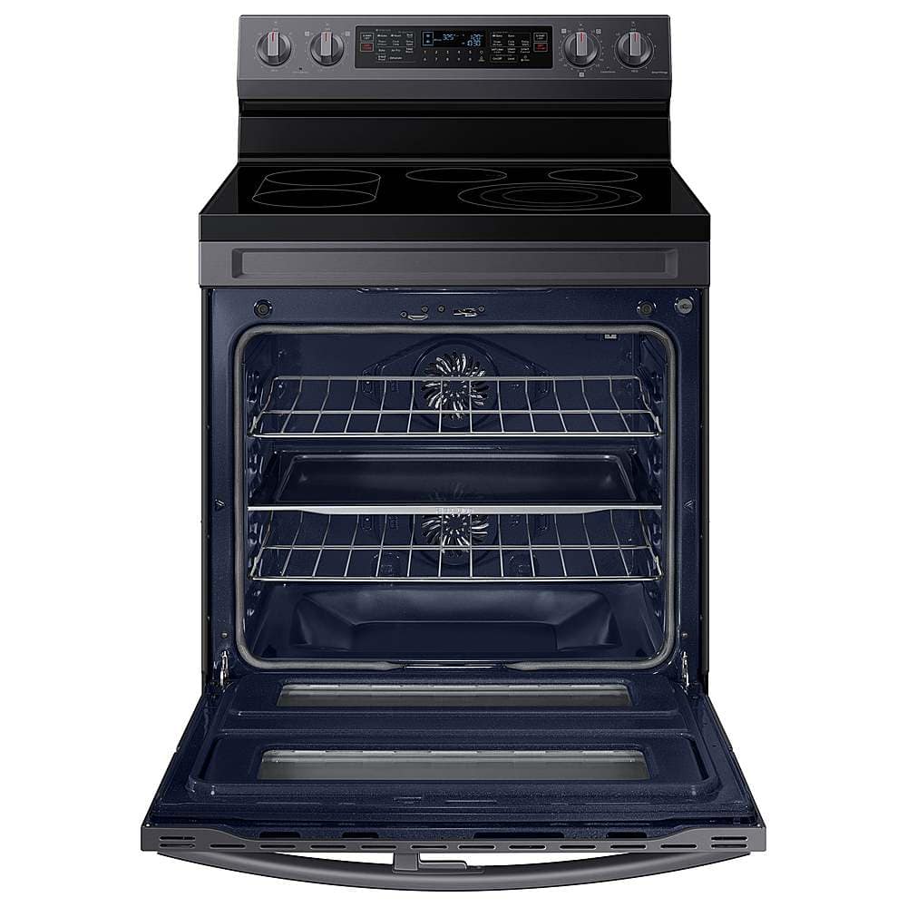 Alt View 18. Samsung - 6.3 cu. ft. Smart Freestanding Electric Range with Flex Duo, No-Preheat Air Fry & Griddle - Black Stainless Steel.