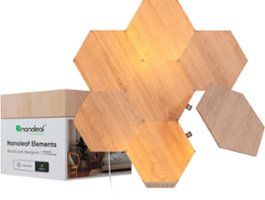 Nanoleaf - Elements Hexagons Smarter Kit (7 Panels) - Wood Look - Front_Zoom