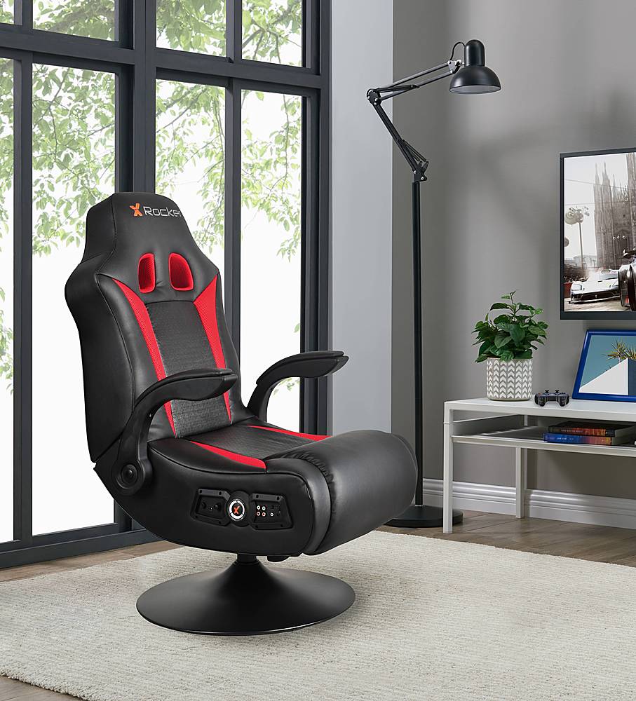 Shanghai X Rocker 5125401 2.1 Wireless Bluetooth Audi Pedestal Video Gaming Chair IMPORT Black/Red Ace Bayou 