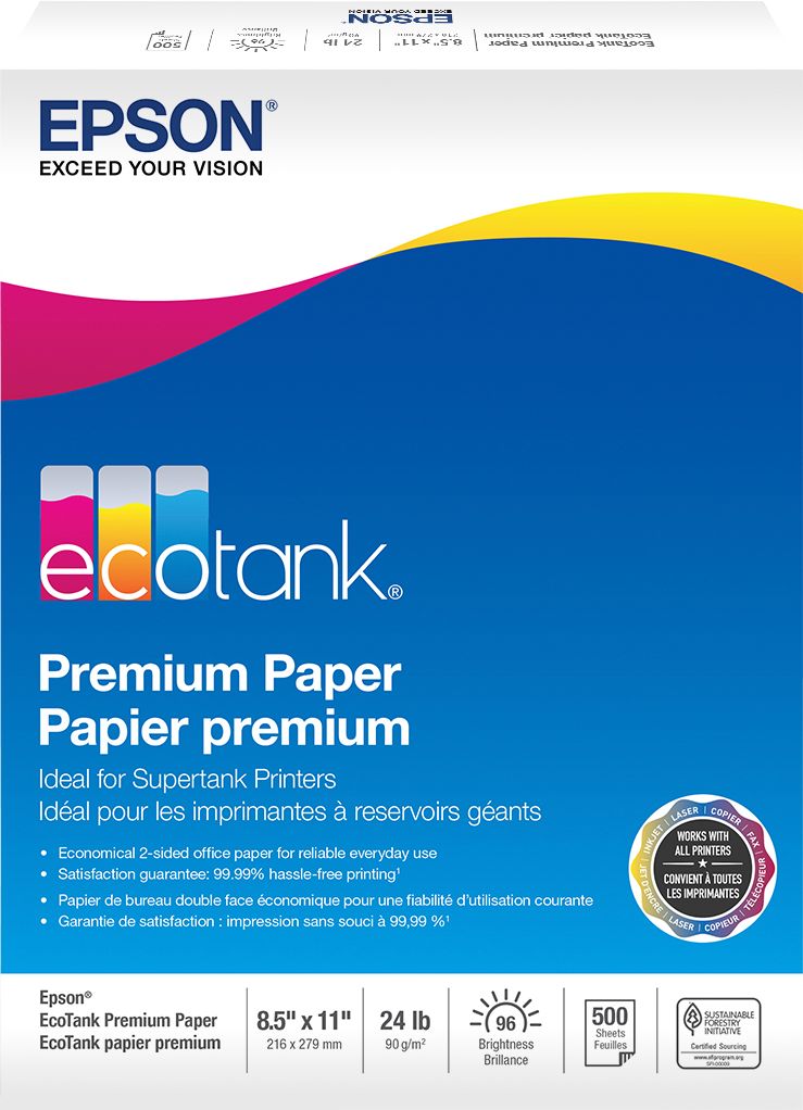Epson - EcoTank Premium Printer 8.5" x 11" 500-Counter Paper