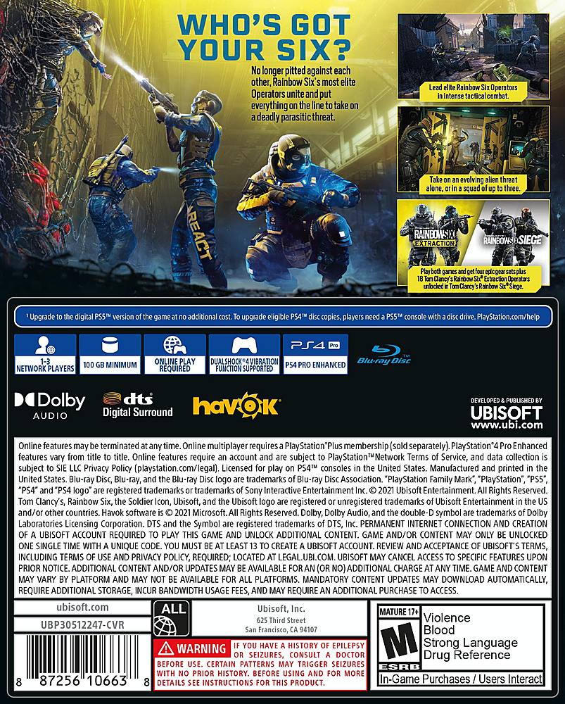 Tom Clancy's Rainbow Six® Extraction PS4 & PS5
