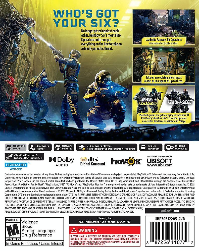 Angle. Ubisoft - Tom Clancy's Rainbow Six Extraction.