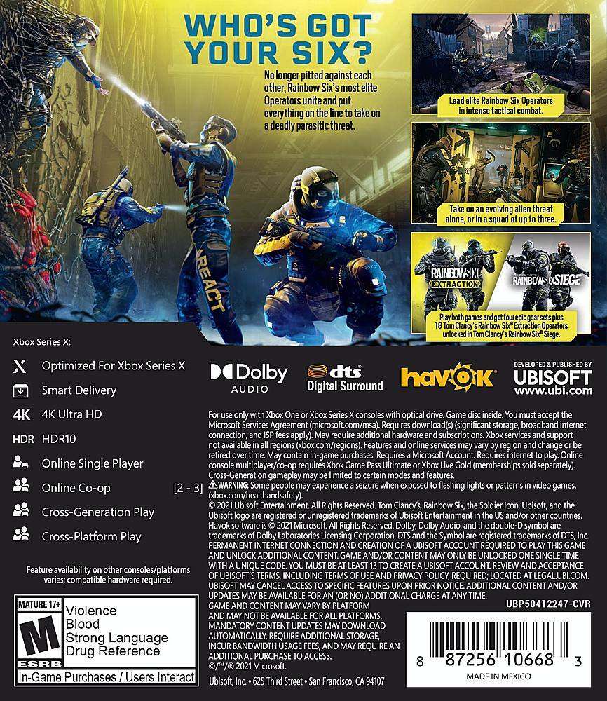 Angle. Ubisoft - Tom Clancy's Rainbow Six Extraction.