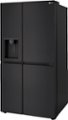 Angle Zoom. LG - 27.2 cu ft Side by Side Refrigerator with SpacePlus Ice - Smooth black.