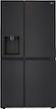 Front Zoom. LG - 27.2 cu ft Side by Side Refrigerator with SpacePlus Ice - Smooth black.