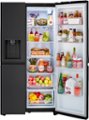 Alt View Zoom 11. LG - 27.2 cu ft Side by Side Refrigerator with SpacePlus Ice - Smooth black.