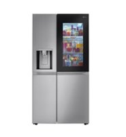 LG - 23 Cu. Ft. Side-by-Side Counter-Depth Smart Refrigerator with Craft Ice - Stainless steel - Front_Zoom