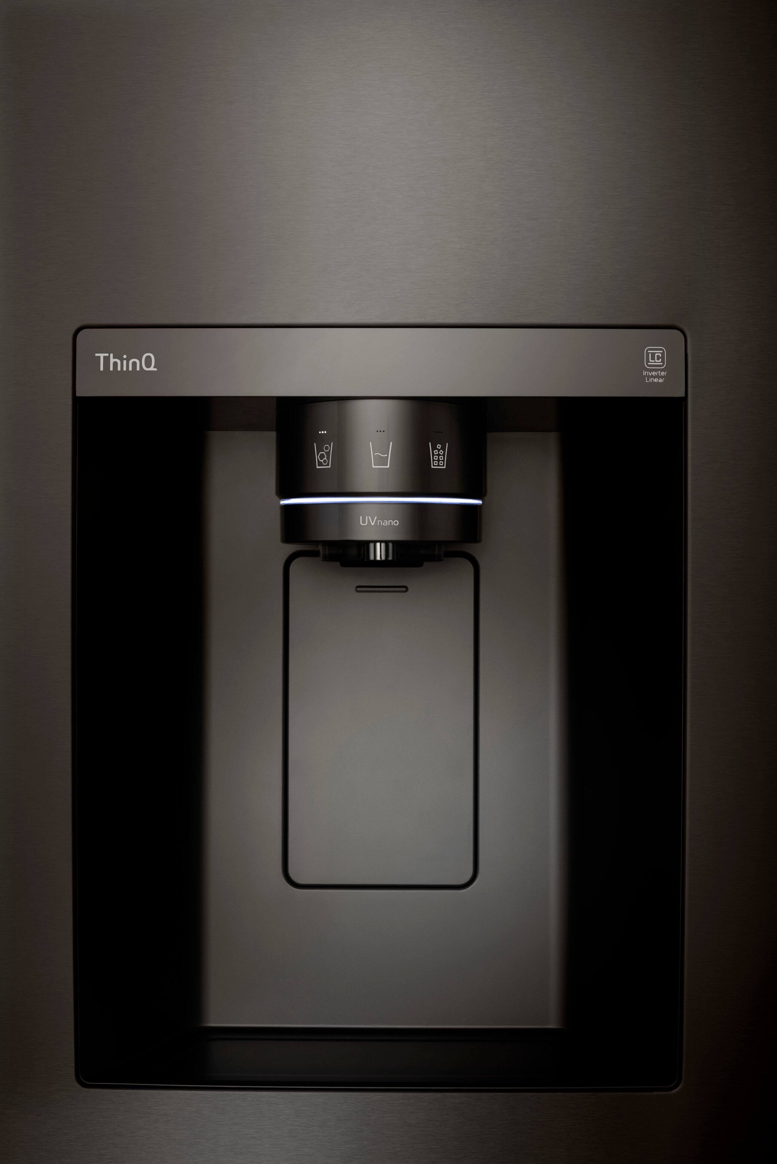 Alt View 11. LG - 27 Cu. Ft. Side-by-Side Smart Refrigerator with Craft Ice - PrintProof Black Stainless Steel.