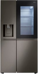 LG - 27 Cu. Ft. Side-by-Side Smart Refrigerator with Craft Ice - Black Stainless Steel - Front_Zoom
