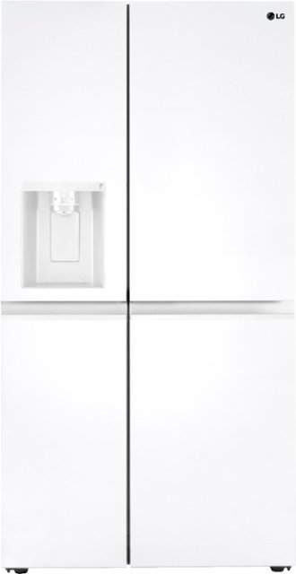 Front. LG - 27.2 Cu. Ft. Side-by-Side Refrigerator with SpacePlus Ice - Smooth White.