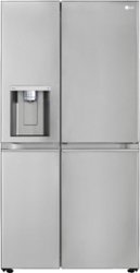 LG - 27.1 Cu. Ft. Side-by-Side Smart Refrigerator with Door-in-Door and Craft Ice - Stainless steel - Front_Zoom