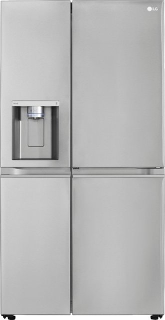 Front Zoom. LG - 27.1 cu ft Side by Side Refrigerator with Door in Door, Craft Ice, and Smart Wi-Fi - Stainless steel.