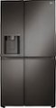Front Zoom. LG - 27.1 cu ft Side by Side Refrigerator with Door in Door, Craft Ice, and Smart Wi-Fi - Black stainless steel.