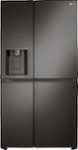 Front. LG - 27.1 Cu. Ft. Side-by-Side Smart Refrigerator with Door-in-Door and Craft Ice - Black Stainless Steel.
