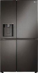 LG - 27.1 Cu. Ft. Side-by-Side Smart Refrigerator with Door-in-Door and Craft Ice - Black Stainless Steel - Front_Zoom