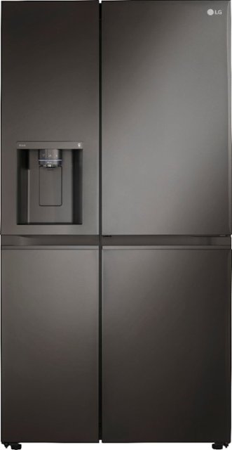 Front Zoom. LG - 27.1 cu ft Side by Side Refrigerator with Door in Door, Craft Ice, and Smart Wi-Fi - Black stainless steel.