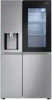 LG - 27.1 Cu. Ft. Side-by-Side Smart Refrigerator with Craft Ice - Stainless Steel - Front_Zoom