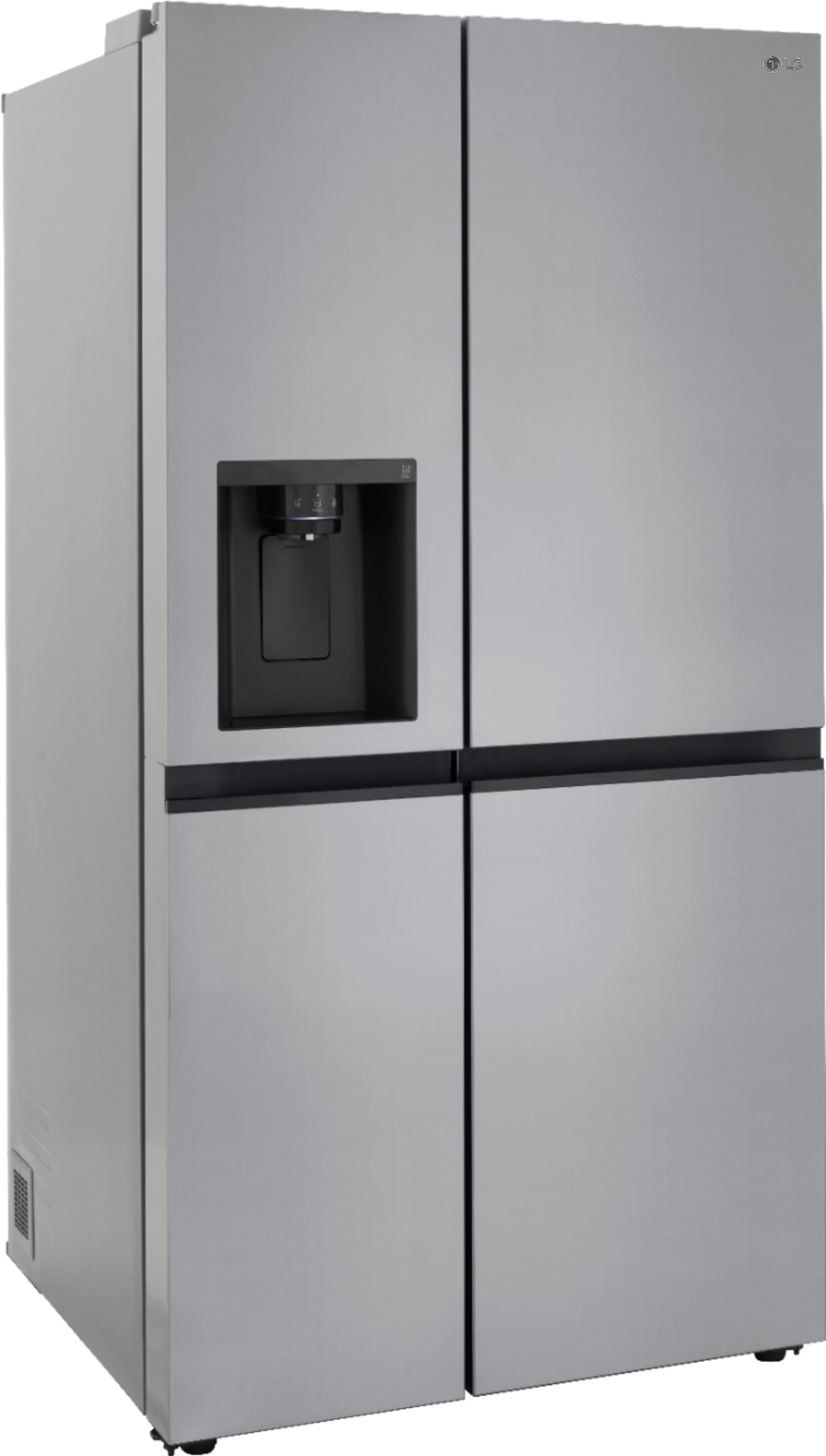 Angle View: KitchenAid - 23.8 Cu. Ft. French Door Counter-Depth Refrigerator - Black Stainless Steel