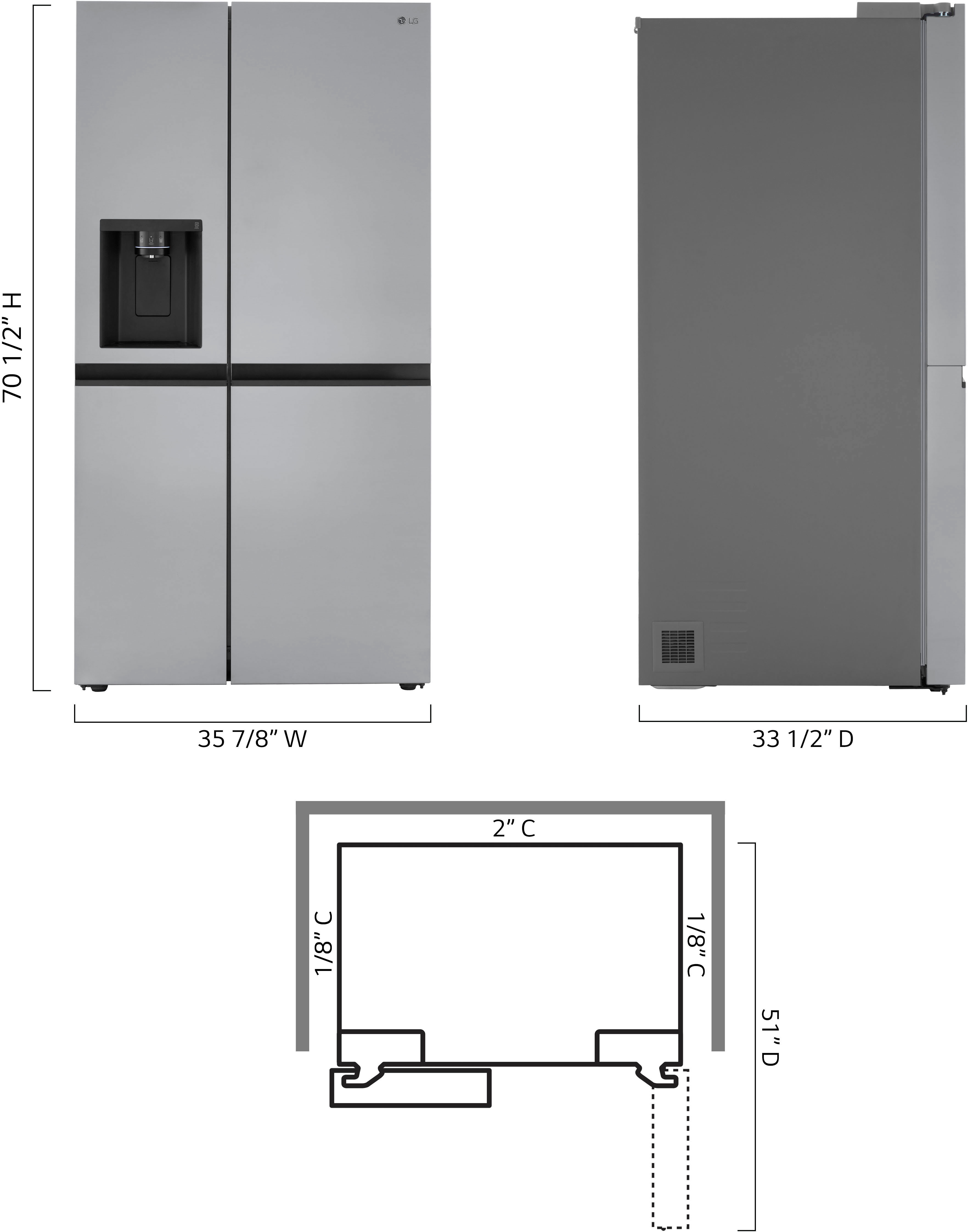 Left View: LG - 27.2 Cu. Ft. Side-by-Side Refrigerator with SpacePlus Ice - Stainless Steel