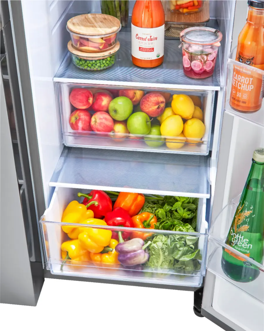 Alt View 22. LG - 27.2 Cu. Ft. Side-by-Side Refrigerator with SpacePlus Ice - PrintProof Stainless Steel.