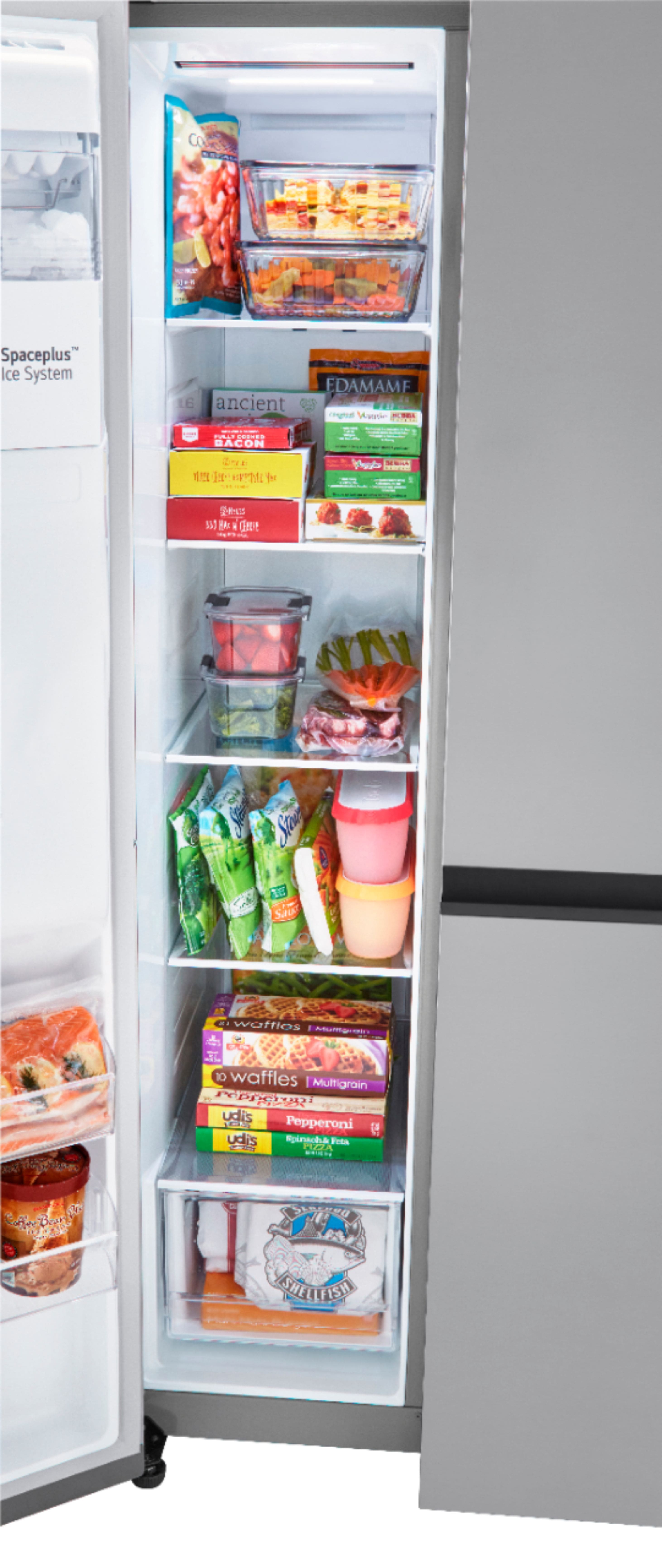 Alt View 26. LG - 27.2 Cu. Ft. Side-by-Side Refrigerator with SpacePlus Ice - PrintProof Stainless Steel.